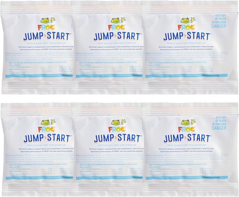 Frog Jump Start for Hot Tubs - Start-Up Chlorine Shock Removes Organic Contaminants & Establishes Chlorine Level - Hot Tub Set Up & Treatment - 6 Pack - Image 1